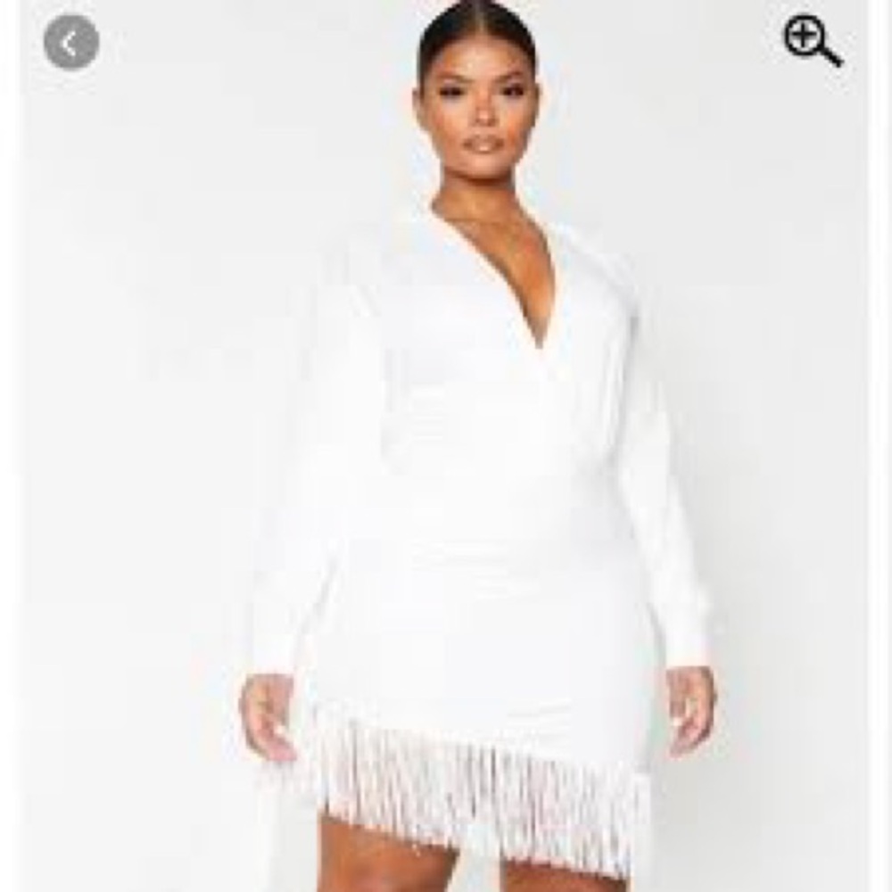 White Fringe Dress
